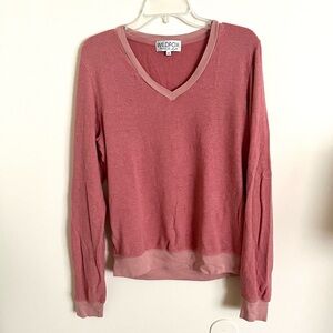 Wildfox Dusty Rose V-Neck Sweater